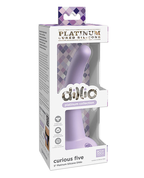 Dillio Platinum Cured Silicone 5 inches Curious Purple Silicone Dildo