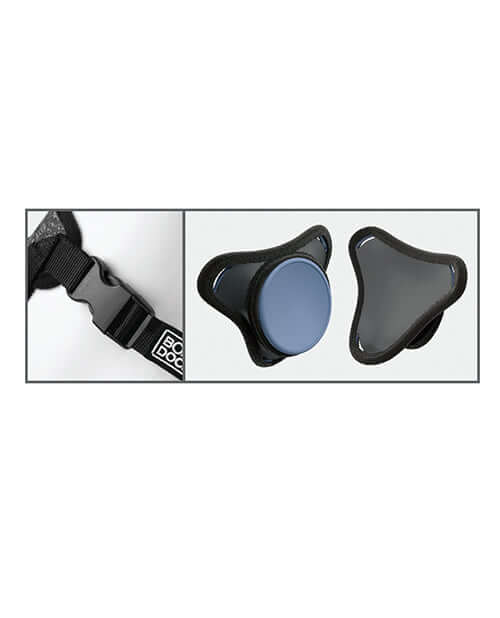 Dillio Platinum Body Dock SE Universal Harness from Pipedream Products showing strap and suction cup detail.