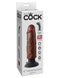 King Cock 6-inch brown vibrating dildo with posable spine in retail packaging