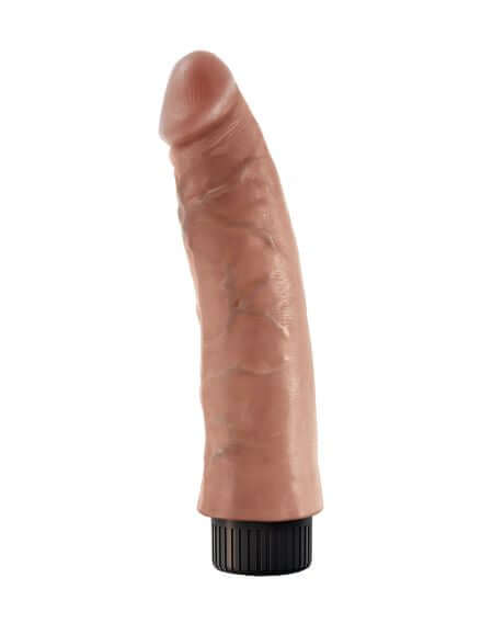 King Cock 7 inches tan realistic vibrator with detailed veins and handcrafted design