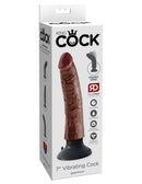 King Cock 7-inch Brown Vibrating Realistic Dildo Packaging