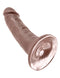 King Cock 6-Inch Brown Real Deal Dildo with Realistic Veins and Powerful Suction Cup Base for Hands-Free Pleasure