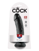 King Cock 8-Inch Realistic Dildo in Black Packaging