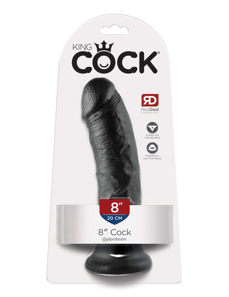 King Cock 8-Inch Realistic Dildo in Black Packaging