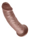 King Cock 9-Inch Realistic Brown Dildo displaying lifelike veins, shaft, and head for ultimate fantasy experience.
