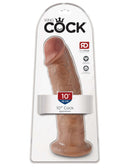 King Cock 10-inch Tan Dildo Real Deal with Suction Cup in Packaging
