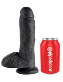 Pipedream Products King Cock 8 inches with Balls Black Dildo Real Deal RD at $34.99
