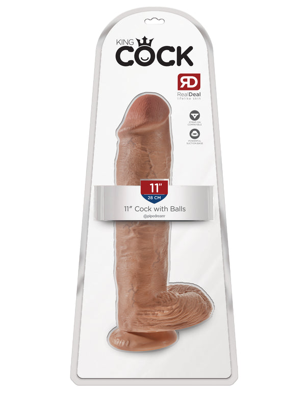 Pipedream Products King Cock 11 inches with Balls Tan Dildo Real Deal RD * at $59.99