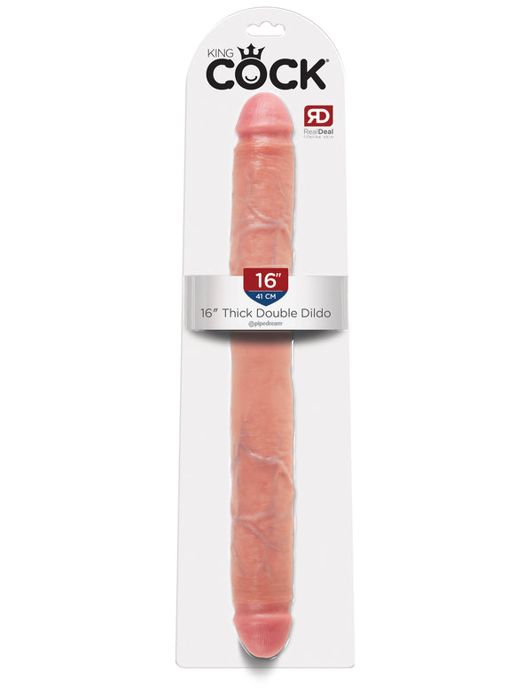 Pipedream Products King Cock 16 inches Thick Double Dildo Flesh Beige Real Deal RD at $54.99