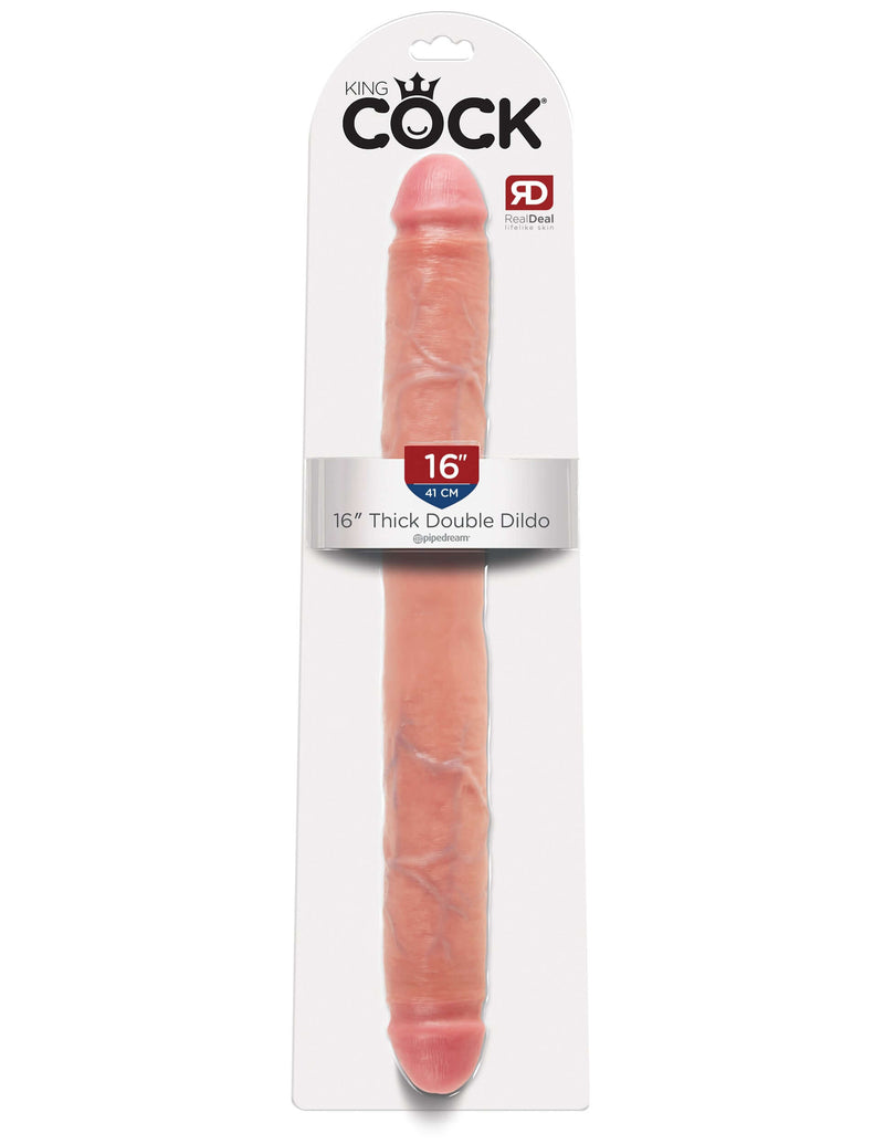 King Cock 16 inches Thick Double Dildo Flesh Beige Real Deal in Packaging