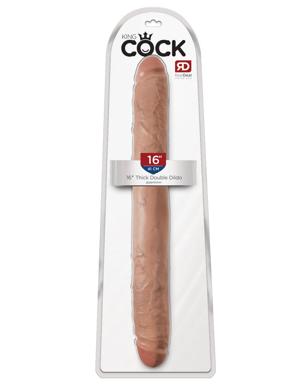 Pipedream Products King Cock 16 inches Thick Double Dildo Tan Real Deal RD at $54.99