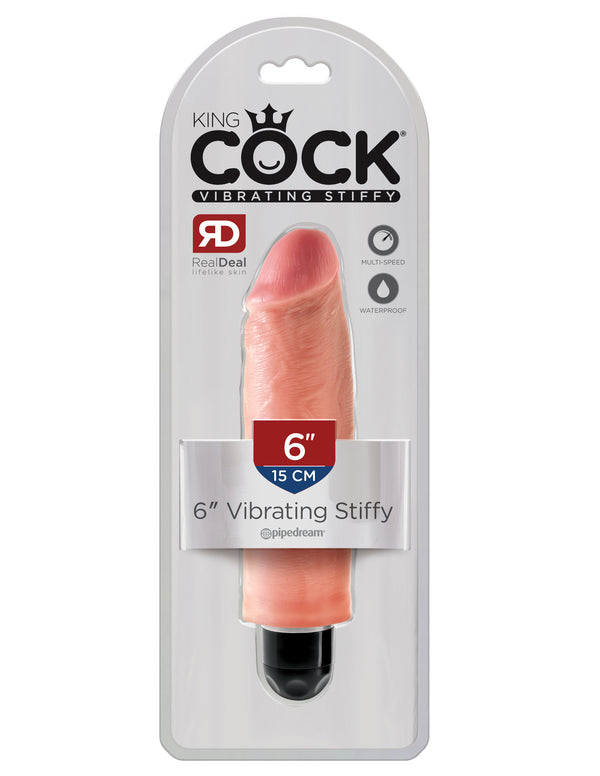 Pipedream Products King Cock 6 inches Vibrating Stiffy Beige Vibrator Sleeve Real Deal RD at $29.99