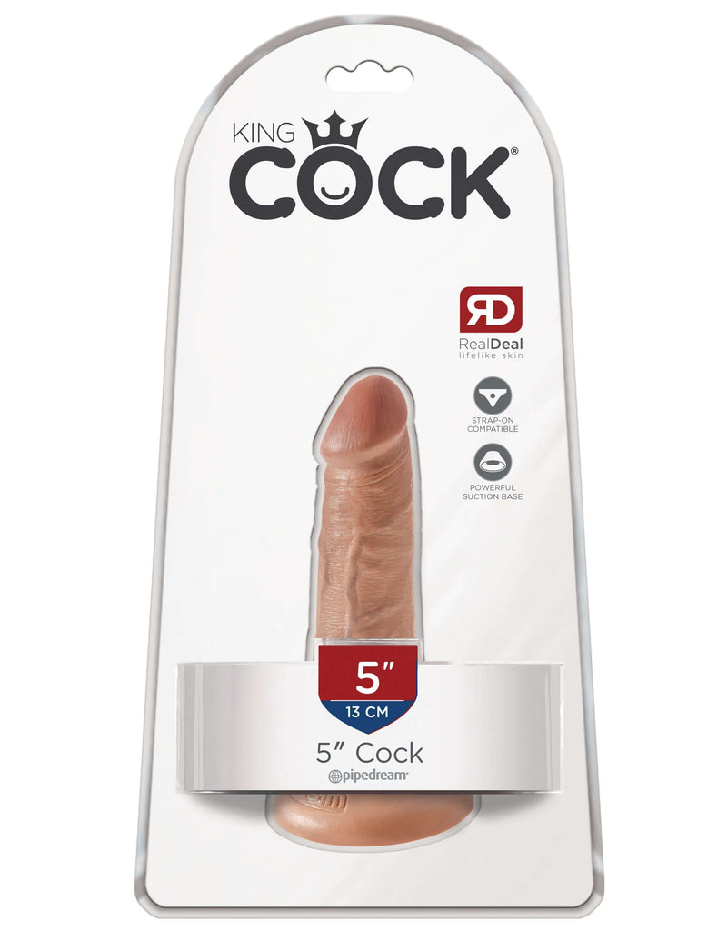 King Cock 5 inches Tan Dildo with Realistic Design in Packaging
