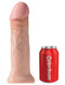 King Cock 11 inches Beige Dildo Realistic Veins with Pipedream Can for Size Comparison