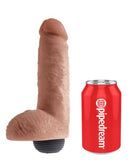 Pipedream Products King Cock 8 inches Squirting Cock with Balls Tan Dildo Real Deal RD at $49.99