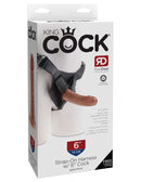 King Cock Strap-On Harness with 6-Inch Tan Dildo by Pipedream Products in packaging.