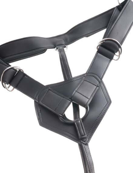 Adjustable King Cock Strap-On Harness with sturdy leather straps and metal rings by Pipedream Products