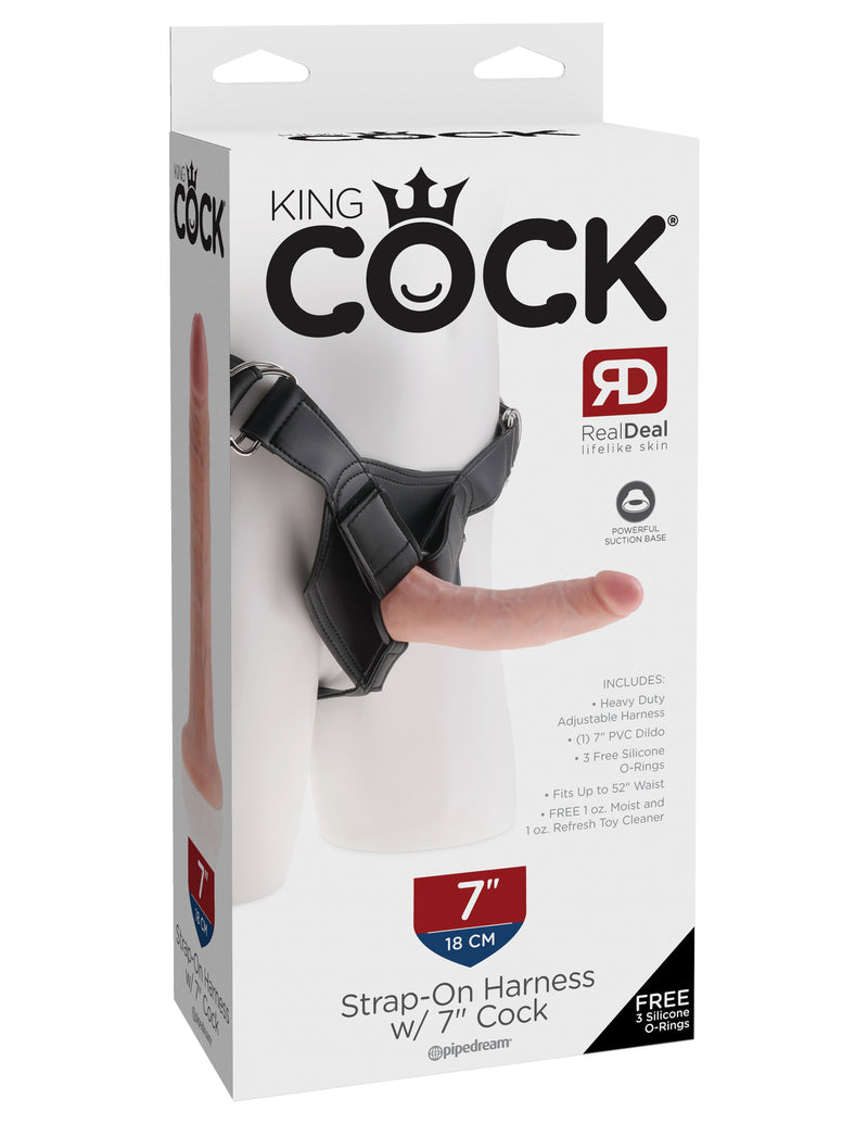 Pipedream Products Pipedream Products King Cock Strap-on Harness with 7 inch Realistic Dildo Flesh at $59.99
