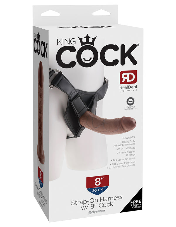 Pipedream Products Pipedream Products King Cock Strap-on Harness with 8 inch Realistic Dildo Brown at $69.99