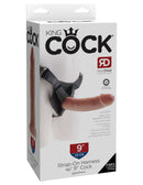 King Cock Strap On Harness with 9-Inch Tan Dildo Packaging - Realistic Pleasure Unleashed
