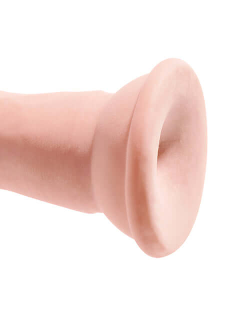 Close-up of King Cock Triple Density 7 inches Beige Dildo with realistic texture and solid suction cup.