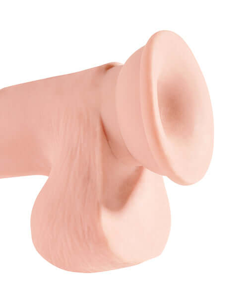 King Cock Triple Density 7.5" beige dildo with suction cup and realistic texture details