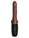King Cock Plus 7.5 Inch Thrusting Cock with Balls Brown Dildo with vibrating, warming, and USB rechargeable features