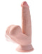 King Cock Triple Density Plus 6-Inch Dildo, Realistic Fanta Flesh Material with Swinging Balls and Suction Cup for Lifelike Experience