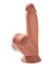 King Cock Plus 7 inches Triple Density Cock with Swinging Balls Tan made of Fanta Flesh material stiff inside and soft outside