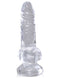 King Cock Clear 4 Inch Realistic Dildo with Balls by Pipedream Products