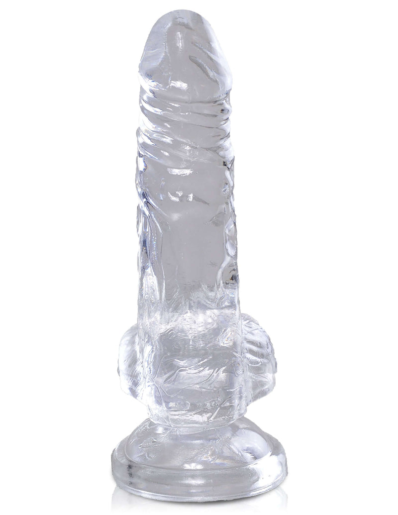 King Cock Clear 4 Inch Realistic Dildo with Balls by Pipedream Products