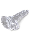King Cock Clear 4 inches realistic dildo with balls from Pipedream Products showing translucent and lifelike design.
