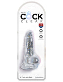 King Cock Clear 4 inches realistic dildo with balls packaging