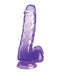 King Cock Clear 6-inch purple dildo with balls by Pipedream Products, featuring a realistic translucent design for enhanced pleasure.