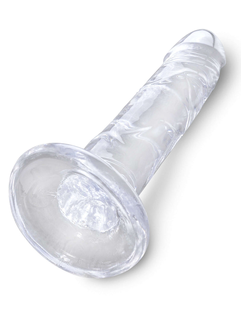 King Cock Clear 6 inch realistic dildo by Pipedream, translucent and flexible shaft for heightened pleasure experience.