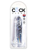 King Cock Clear 6 inches realistic dildo in packaging with translucent design and flexible shaft