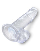 King Cock Clear 7 inches realistic dildo with balls, translucent design, flexible and lifelike sex toy for heightened pleasure experience