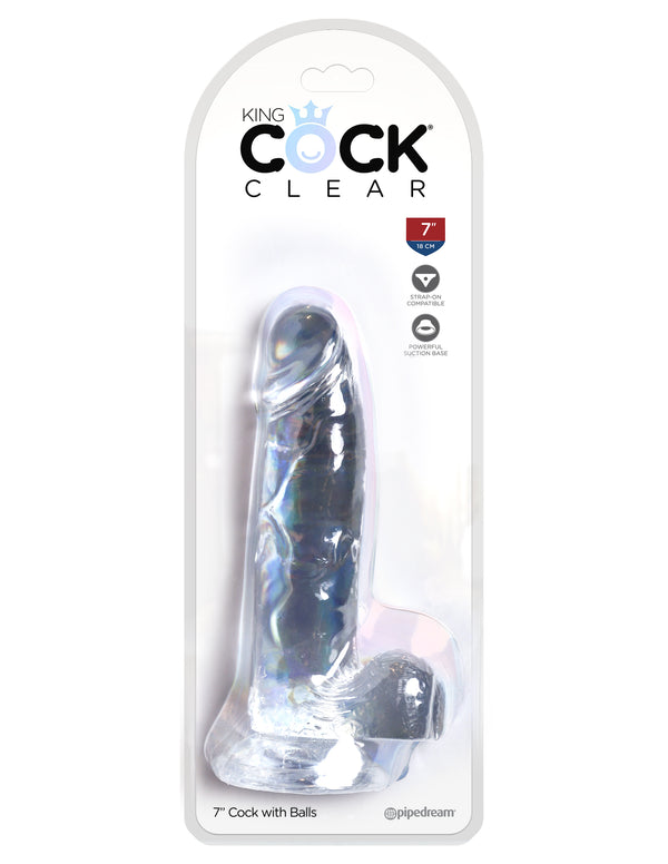 Pipedream Products King Cock Clear 7 inches Cock Realistic Dildo with Balls at $29.99