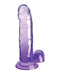 King Cock Clear Dildo 7 inches with Balls in purple, translucent design visual, by Pipedream Products.