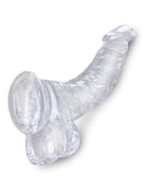 Crystal clear 7.5-inch realistic dildo with balls featuring lifelike texture and pure, odorless material.