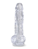 King Cock Clear 8 inches realistic dildo with balls by Pipedream Products - translucent, flexible, and easy to clean.
