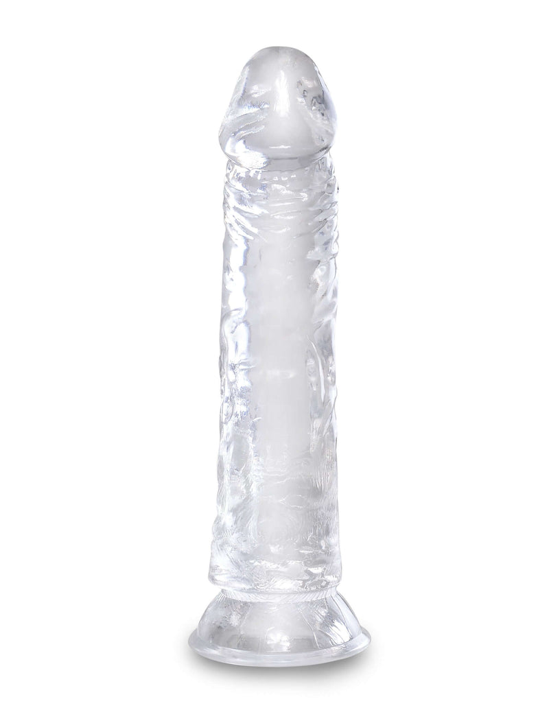 King Cock Clear 8-Inch Transparent Realistic Dildo with Suction Cup Base and Harness Compatibility