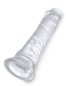 King Cock Clear 8-Inch Realistic Dildo - Transparent with Suction Cup Base and Harness Compatibility