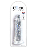 Transparent King Cock Clear 8-Inch Realistic Dildo with Suction Cup Base and Harness Compatibility in Retail Packaging