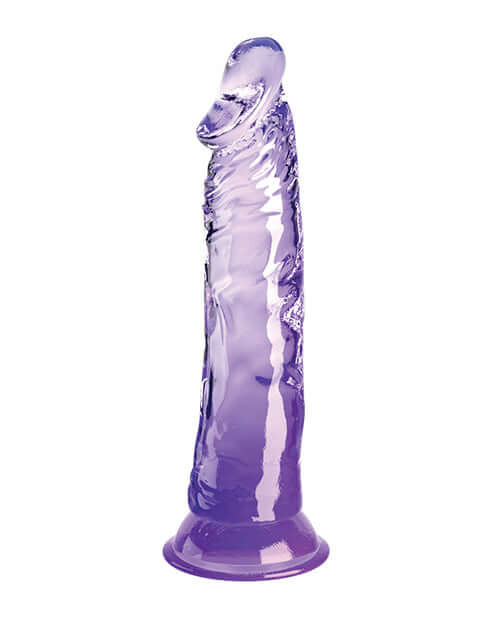 King Cock Clear 8 Inch Purple Dildo by Pipedream Products - Translucent Design and Realistic Details