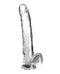 King Cock Clear 11 inch realistic dildo with balls and translucent design for enhanced visual stimulation