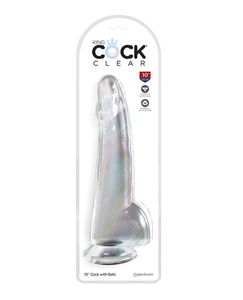 KING COCK CLEAR 10IN W/ BALLS-0