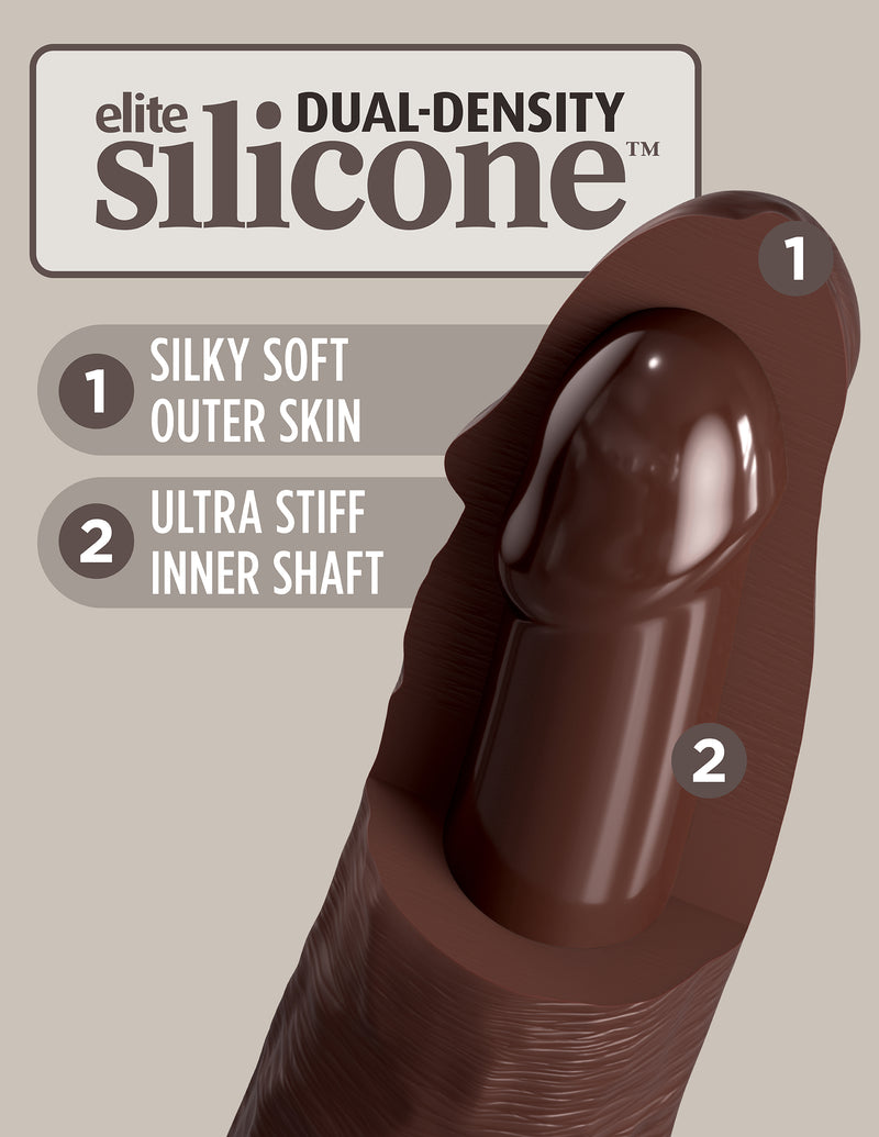 Pipedream Products King Cock Elite 8 inches Dual Density Dildo Brown Skin Tone at $79.99