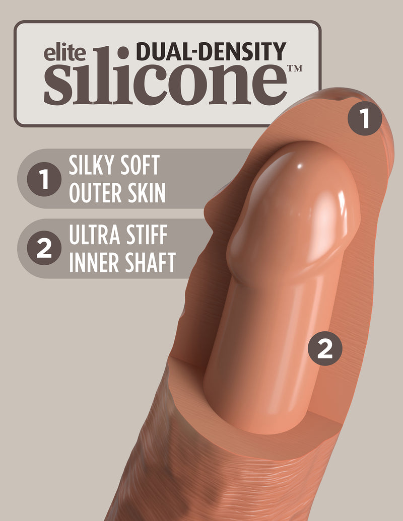 Pipedream Products King Cock Elite 8 inches Vibrating Dual Density Dildo Tan Skin Tone at $129.99