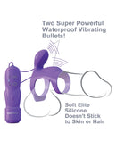 Fantasy C-Ringz Ultimate Couples Cage in Passionate Purple with dual powerful vibrating bullets and soft elite silicone.